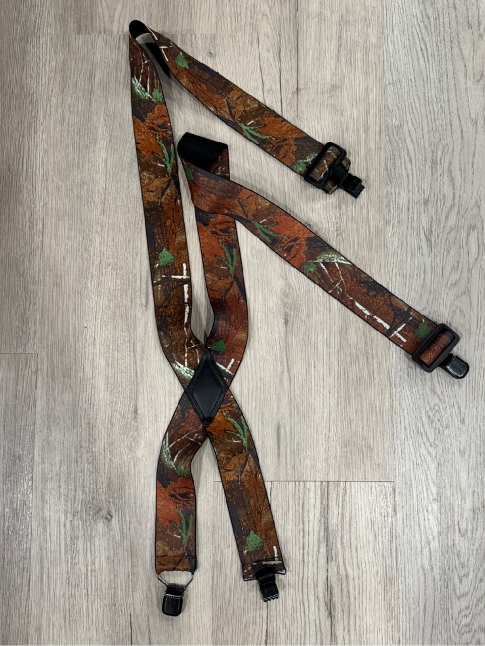 Real Tree Suspenders Camouflage Adjustable Clip On 2" Wide USA Made